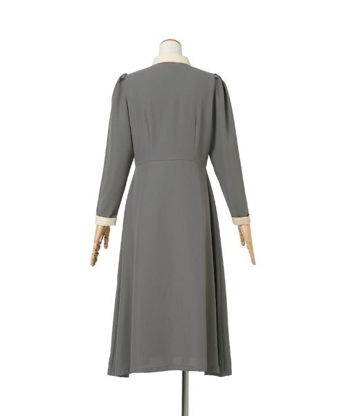 an another angelus（アンアナザーアンジェラス）の「バイカラーレトロシャツワンピース/ananotherangelus（シャツワンピース・レディース・チャコールグレー/ブラック×ホワイト・FREE）」の12枚目の写真