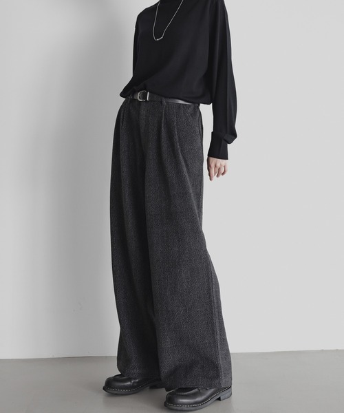 remer(リメール)の「loose Brushed herringbone PT / ルーズブラッシュドヘリンボーンパンツ(スラックス・メンズ・ブラック/ブラウン・SMALL/X-SMALL/LARGE/MEDIUM)」の5枚目の写真