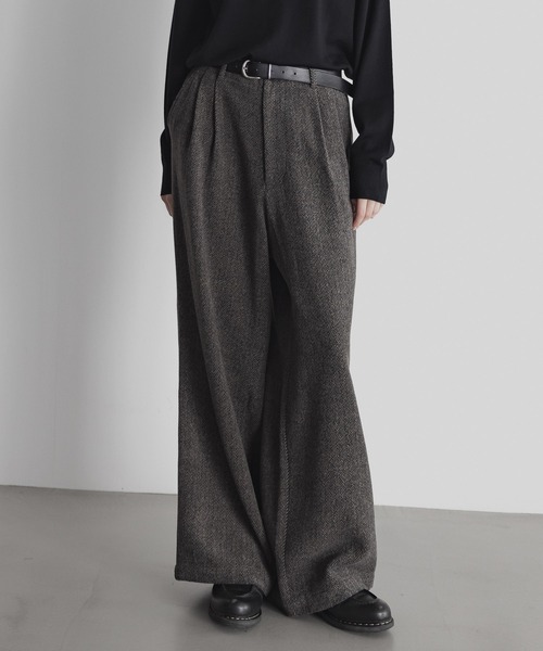 remer(リメール)の「loose Brushed herringbone PT / ルーズブラッシュドヘリンボーンパンツ(スラックス・メンズ・ブラック/ブラウン・SMALL/X-SMALL/LARGE/MEDIUM)」の8枚目の写真