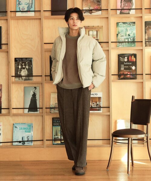 THE SHOP TK （ザ ショップ ティーケー ）の「◆スタンドネック中綿ジップブルゾン（その他アウター・メンズ・ライトグレー/ブラック・03/02/01）」の4枚目の写真