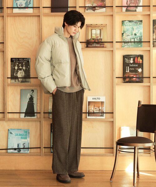 THE SHOP TK （ザ ショップ ティーケー ）の「◆スタンドネック中綿ジップブルゾン（その他アウター・メンズ・ライトグレー/ブラック・03/02/01）」の5枚目の写真