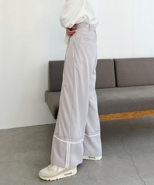 Olu.(オルドット)の「ターンバックワイドパンツ(その他パンツ・レディース・チャコールグレー/グレイッシュベージュ/ライトグレー・FREE)」の20枚目の写真