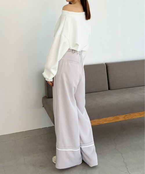 Olu.(オルドット)の「ターンバックワイドパンツ(その他パンツ・レディース・チャコールグレー/グレイッシュベージュ/ライトグレー・FREE)」の21枚目の写真