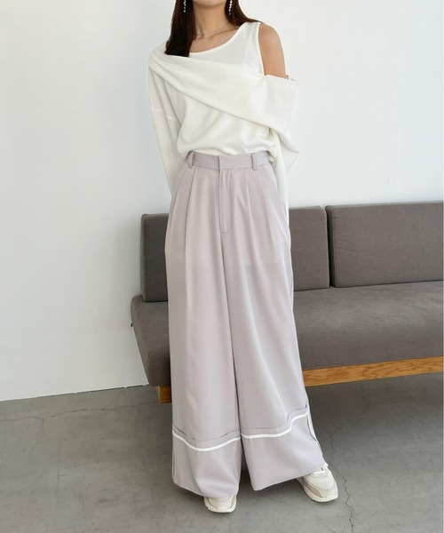 Olu.(オルドット)の「ターンバックワイドパンツ(その他パンツ・レディース・チャコールグレー/グレイッシュベージュ/ライトグレー・FREE)」の18枚目の写真