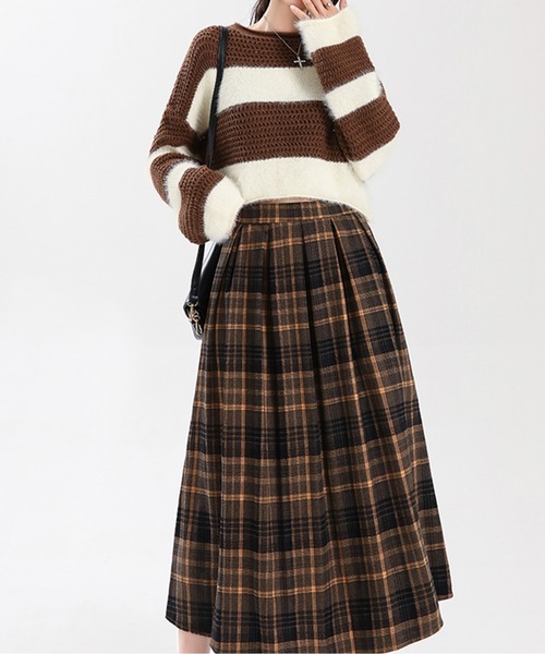 AMAJI（アマジ）の「チェック柄フレアスカート（スカート・レディース・レッド/イエロー・SMALL/MEDIUM/LARGE）」の4枚目の写真