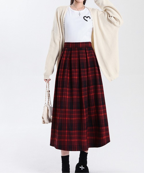 AMAJI（アマジ）の「チェック柄フレアスカート（スカート・レディース・レッド/イエロー・SMALL/MEDIUM/LARGE）」の7枚目の写真