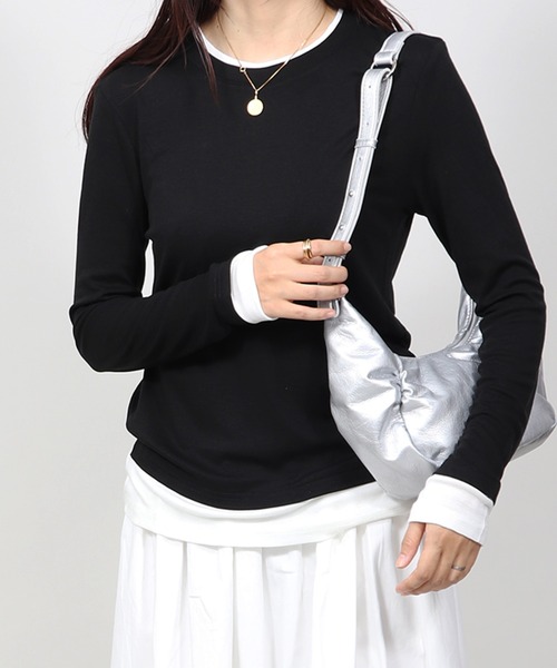 relac(レーラック)の「レイヤード シアートップス(Tシャツ/カットソー・レディース・ブラック×ホワイト/グレー/ブラック/ベージュ・FREE)」の12枚目の写真