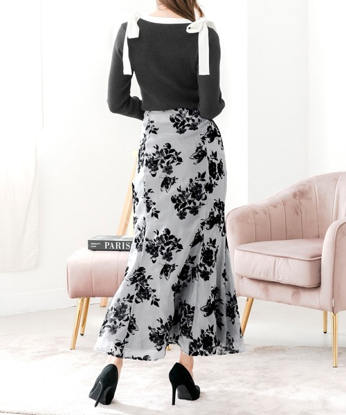 フロッキーフラワーマーメイドスカート（スカート）｜JULIA BOUTIQUE（ジュリアブティック）
