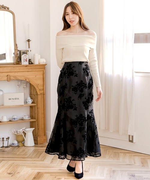 フロッキーフラワーマーメイドスカート（スカート）｜JULIA BOUTIQUE（ジュリアブティック）