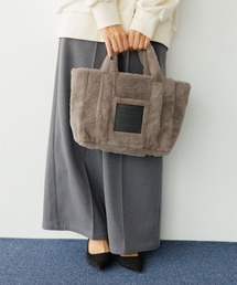 [ショルダーストラップ付き]ファーボックストート