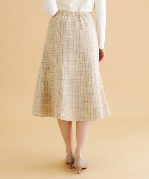 index（インデックス）の「◆ラメツイードマーメイドフレアスカート【洗濯機洗い可/イージーアイロン/防シワ】（スカート・レディース・ライトベージュ/ブラック/グレー・40/38/36）」の20枚目の写真