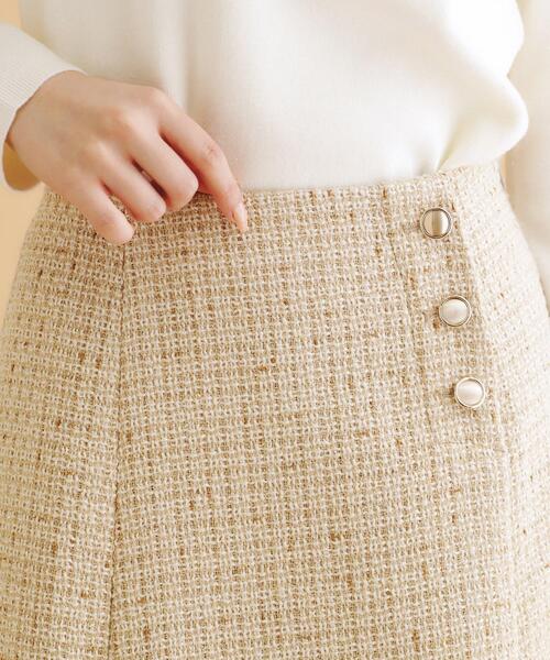 index（インデックス）の「◆ラメツイードマーメイドフレアスカート【洗濯機洗い可/イージーアイロン/防シワ】（スカート・レディース・ライトベージュ/ブラック/グレー・40/38/36）」の21枚目の写真