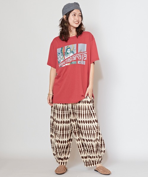 チャイハネ（チャイハネ）の「【チャイハネ】シデーヴァメンズTシャツ（Tシャツ/カットソー・メンズ・レッド/ベージュ・M/L）」の7枚目の写真