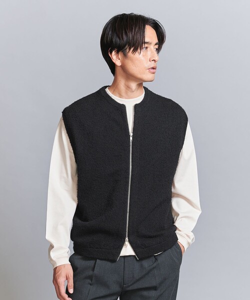 BEAUTY&YOUTH UNITED ARROWS(ビューティーアンドユースユナイテッドアローズ)の「ツイスト ナッピング ベスト(カーディガン/ボレロ・メンズ・ブラック/ナチュラル・M/L/XL/S)」の2枚目の写真