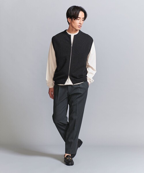 BEAUTY&YOUTH UNITED ARROWS(ビューティーアンドユースユナイテッドアローズ)の「ツイスト ナッピング ベスト(カーディガン/ボレロ・メンズ・ブラック/ナチュラル・M/L/XL/S)」の4枚目の写真