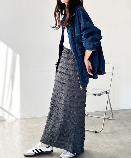 GeeRA（ジーラ）の「すっきり華奢見え！ジャガードレースタイトスカート（スカート・レディース・ブラック/アイボリー/チャコール・LARGE/X-LARGE/MEDIUM/SMALL）」の10枚目の写真