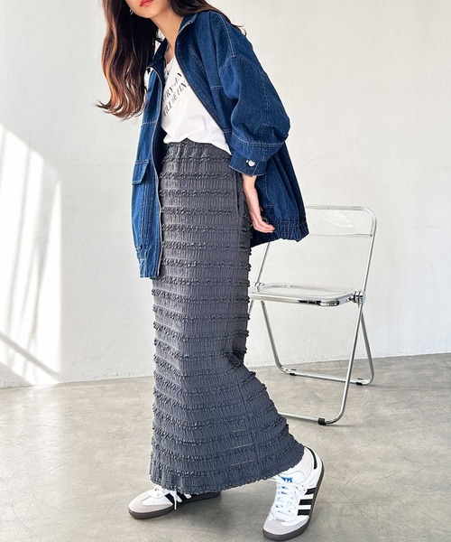 GeeRA（ジーラ）の「すっきり華奢見え！ジャガードレースタイトスカート（スカート・レディース・ブラック/アイボリー/チャコール・LARGE/X-LARGE/MEDIUM/SMALL）」の11枚目の写真