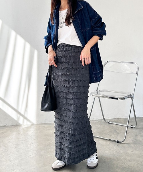 GeeRA（ジーラ）の「すっきり華奢見え！ジャガードレースタイトスカート（スカート・レディース・ブラック/アイボリー/チャコール・LARGE/X-LARGE/MEDIUM/SMALL）」の9枚目の写真