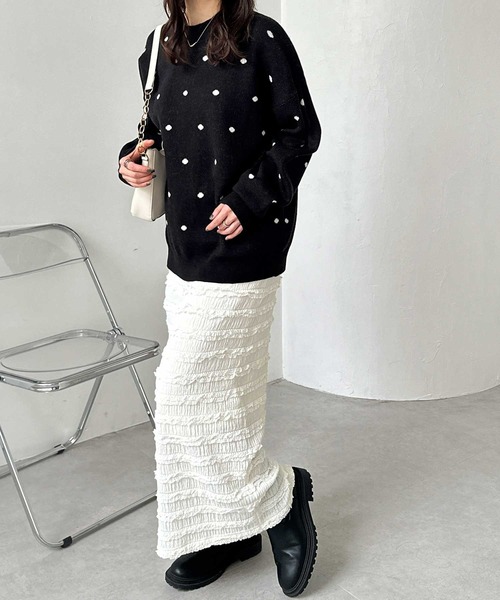 GeeRA（ジーラ）の「すっきり華奢見え！ジャガードレースタイトスカート（スカート・レディース・ブラック/アイボリー/チャコール・LARGE/X-LARGE/MEDIUM/SMALL）」の17枚目の写真