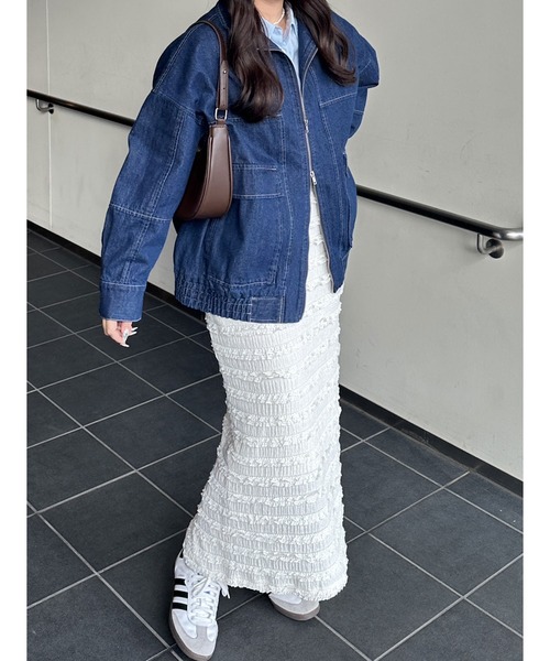 GeeRA（ジーラ）の「すっきり華奢見え！ジャガードレースタイトスカート（スカート・レディース・ブラック/アイボリー/チャコール・LARGE/X-LARGE/MEDIUM/SMALL）」の20枚目の写真