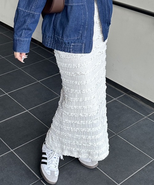 GeeRA（ジーラ）の「すっきり華奢見え！ジャガードレースタイトスカート（スカート・レディース・ブラック/アイボリー/チャコール・LARGE/X-LARGE/MEDIUM/SMALL）」の22枚目の写真