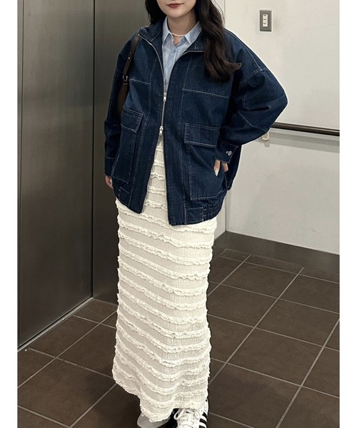 GeeRA（ジーラ）の「すっきり華奢見え！ジャガードレースタイトスカート（スカート・レディース・ブラック/アイボリー/チャコール・LARGE/X-LARGE/MEDIUM/SMALL）」の21枚目の写真