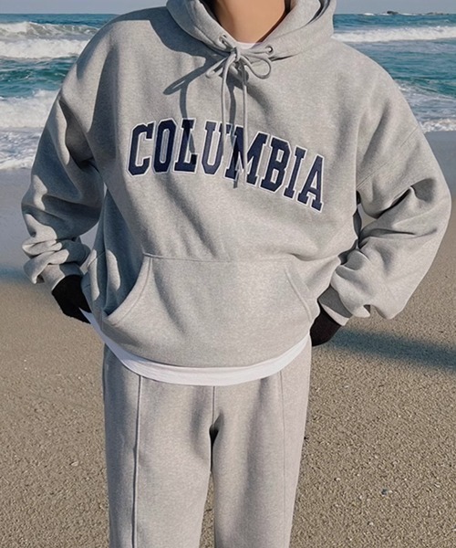 NOWLE(ノウル)の「【NOWLE】COLUMBIA ワッペン刺繍 裏起毛 プルオーバー パーカー(パーカー・メンズ・グレー/ネイビー・MEDIUM/LARGE/X-LARGE)」の5枚目の写真