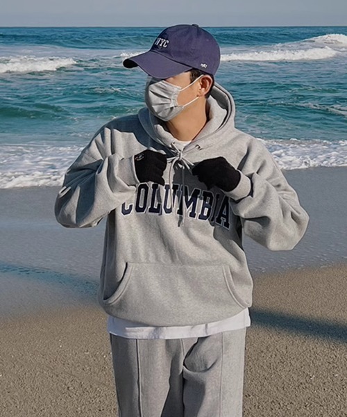 NOWLE(ノウル)の「【NOWLE】COLUMBIA ワッペン刺繍 裏起毛 プルオーバー パーカー(パーカー・メンズ・グレー/ネイビー・MEDIUM/LARGE/X-LARGE)」の13枚目の写真