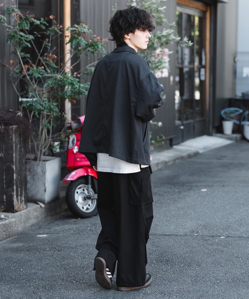 セール】オーバーサイズTRストレッチスタンドカラージャケット ジップ