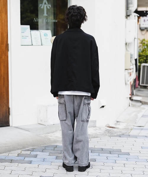 オーバーサイズTRストレッチスタンドカラージャケット ジップアップ