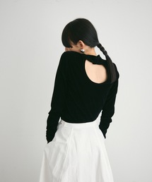 Velour Mesh Back Drop Tops / ベロアメッシュバックドロップトップス