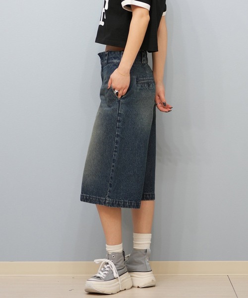 Dickies（ディッキーズ）の「Dickies/ディッキーズ デニムハーフパンツ 81120600（デニムパンツ・レディース・ライトインディゴブルー/インディゴブルー/ダークインディゴブルー・M/L）」の11枚目の写真