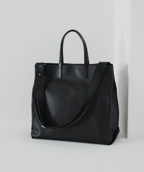 ブラックレザー トートバッグ レザーラボラトリー Leather Laboratory 本革 リアルレザー