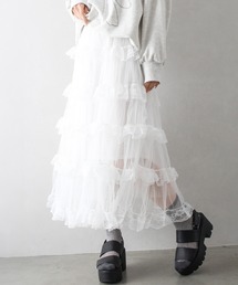 SpRay | チュールフリルティアードロングスカート(スカート)