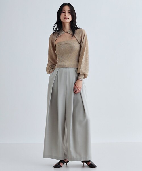 GALLEST（ギャレスト）の「タックワイドパンツ（その他パンツ・レディース・ダークグレー/ベージュ・36/38/40）」の3枚目の写真