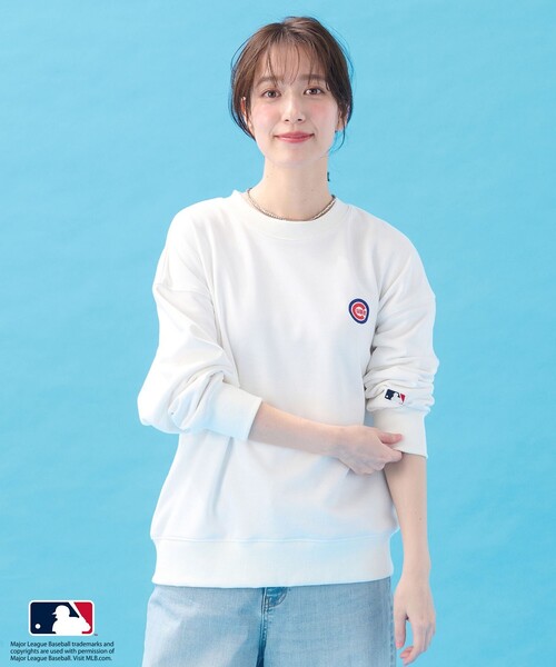 ANY(エニィ)の「MLB/メジャーリーグベースボール クルーネックスウェット(Tシャツ/カットソー・レディース・ライトグレー系/ホワイト系/ネイビー系・F)」の9枚目の写真