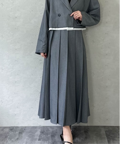 Per sist ence(パーシエンス)の「TRツイルプリーツスカート(スカート・レディース・チャコールグレー/ライトグレー/ブラック/キャメル・FREE)」の2枚目の写真
