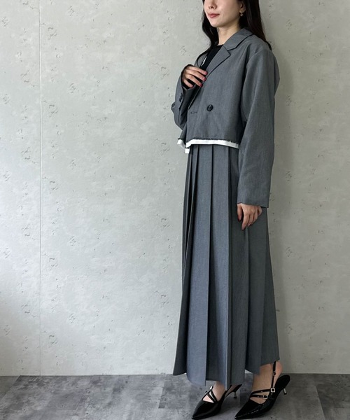 Per sist ence(パーシエンス)の「TRツイルプリーツスカート(スカート・レディース・チャコールグレー/ライトグレー/ブラック/キャメル・FREE)」の14枚目の写真