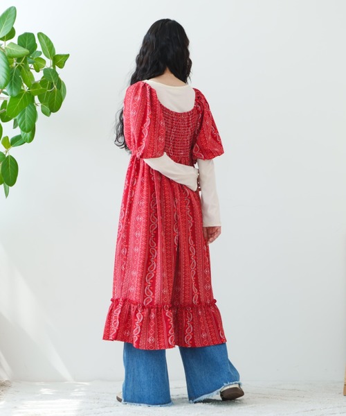 eLur(エラー)の「【eLur】ペイズリー柄ワンピース(ワンピース・レディース・ネイビー/レッド・FREE)」の11枚目の写真