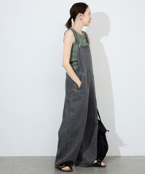 SLOBE IENA（スローブイエナ）の「LE DENIM BARE BK サロペット