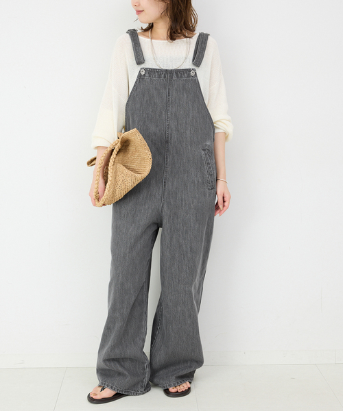 2021AW SLOBE IENA LE DENIMオーバーオール セール】LE DENIM BARE BK サロペット（サロペット