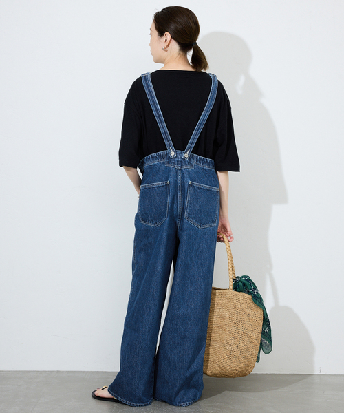 【入手困難】SLOBE IENA　LE DENIM ブラックデニムサロペット セール】LE DENIM BARE BK サロペット（サロペット