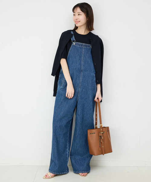 SLOBE IENA（スローブイエナ）の「LE DENIM BARE BK サロペット