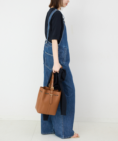 SLOBE IENA（スローブイエナ）の「LE DENIM BARE BK サロペット