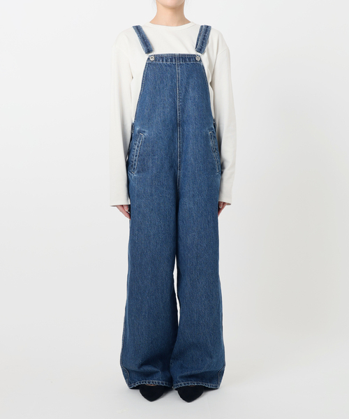 SLOBE IENA（スローブイエナ）の「LE DENIM BARE BK サロペット
