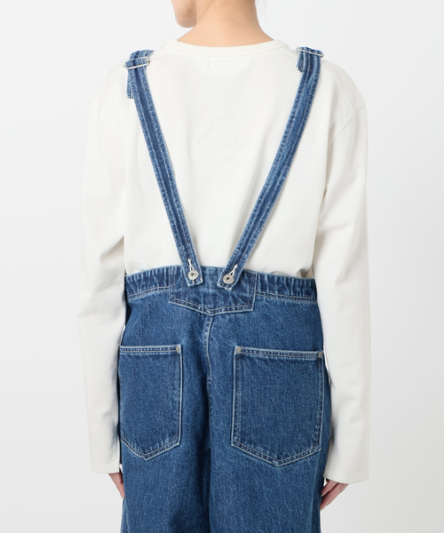 SLOBE IENA（スローブイエナ）の「LE DENIM BARE BK サロペット