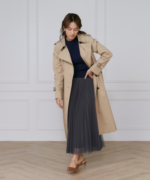 INED（イネド）の「チュールプリーツスカート（スカート・レディース・ベージュ/チャコールグレー・9号/11号/7号）」の4枚目の写真