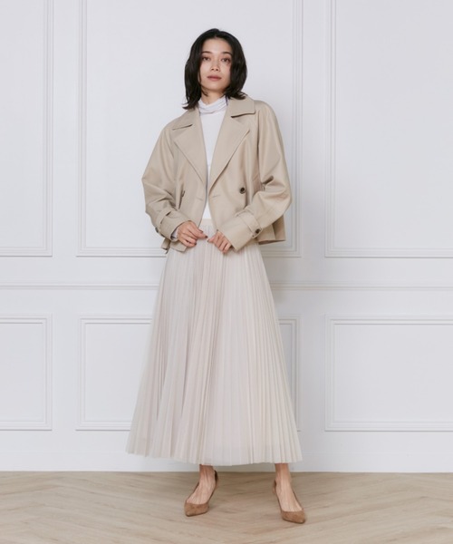 INED（イネド）の「チュールプリーツスカート（スカート・レディース・ベージュ/チャコールグレー・9号/11号/7号）」の8枚目の写真