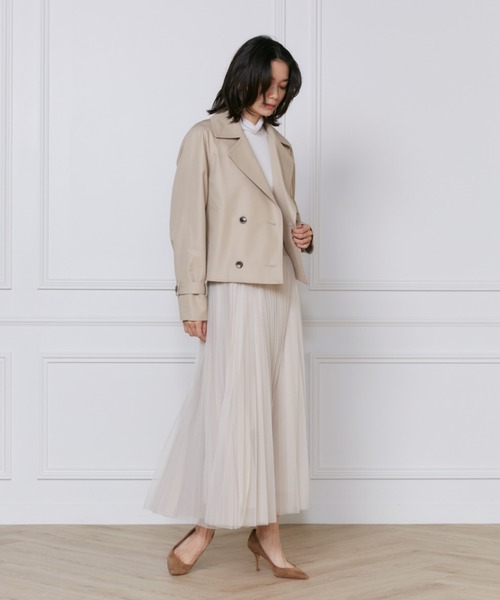 INED（イネド）の「チュールプリーツスカート（スカート・レディース・ベージュ/チャコールグレー・9号/11号/7号）」の9枚目の写真