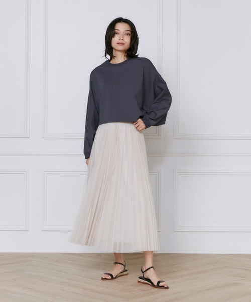 INED（イネド）の「チュールプリーツスカート（スカート・レディース・ベージュ/チャコールグレー・9号/11号/7号）」の10枚目の写真